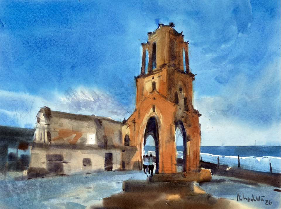 Phế tích nhà thờ trăm tuổi tại làng chài đã bị biển "nuốt chửng"- Ảnh 1. Phế tích nhà thờ trăm tuổi tại làng chài đã bị biển "nuốt chửng"- Ảnh 1.