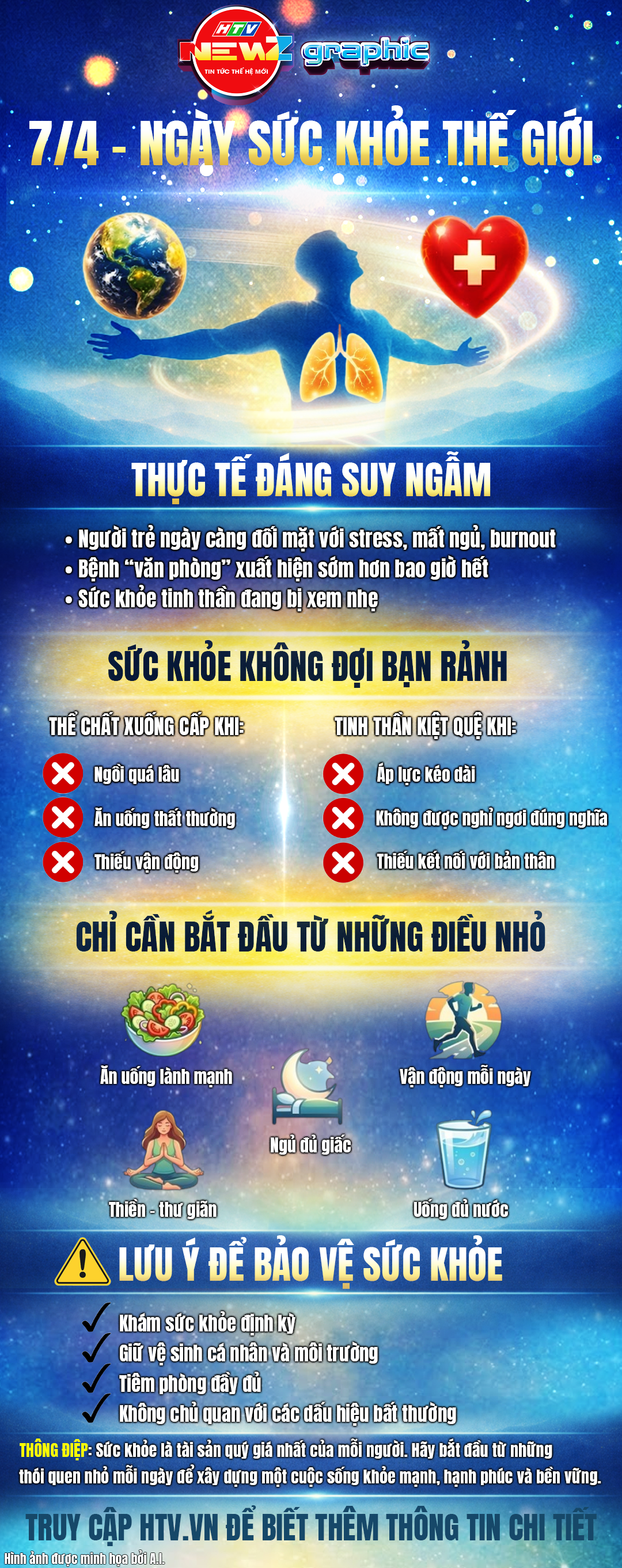 Newzgraphic: Vững bước tương lai cùng tinh thần Ngày Sức khỏe Thế giới 7/4 - Ảnh 1.