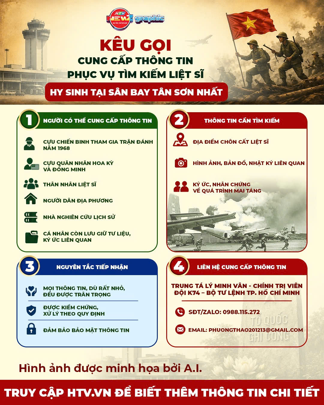 KÊU GỌI CUNG CẤP THÔNG TIN PHỤC VỤ TÌM KIẾM LIỆT SĨ HY SINH TẠI SÂN BAY TÂN SƠN NHẤT - Ảnh 1.