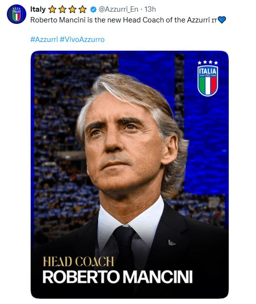 Roberto Mancini trở lại dẫn dắt đội tuyển Italia - Ảnh 1.