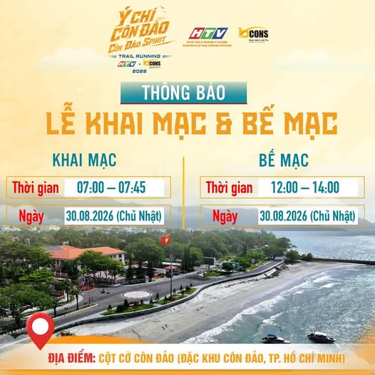 Trực tiếp: Giải chạy Ý Chí Côn Đảo - Côn Đảo Spirit HTV - BCONS 2026 | Bắt đầu lúc 4g30 ngày 30/8- Ảnh 1.