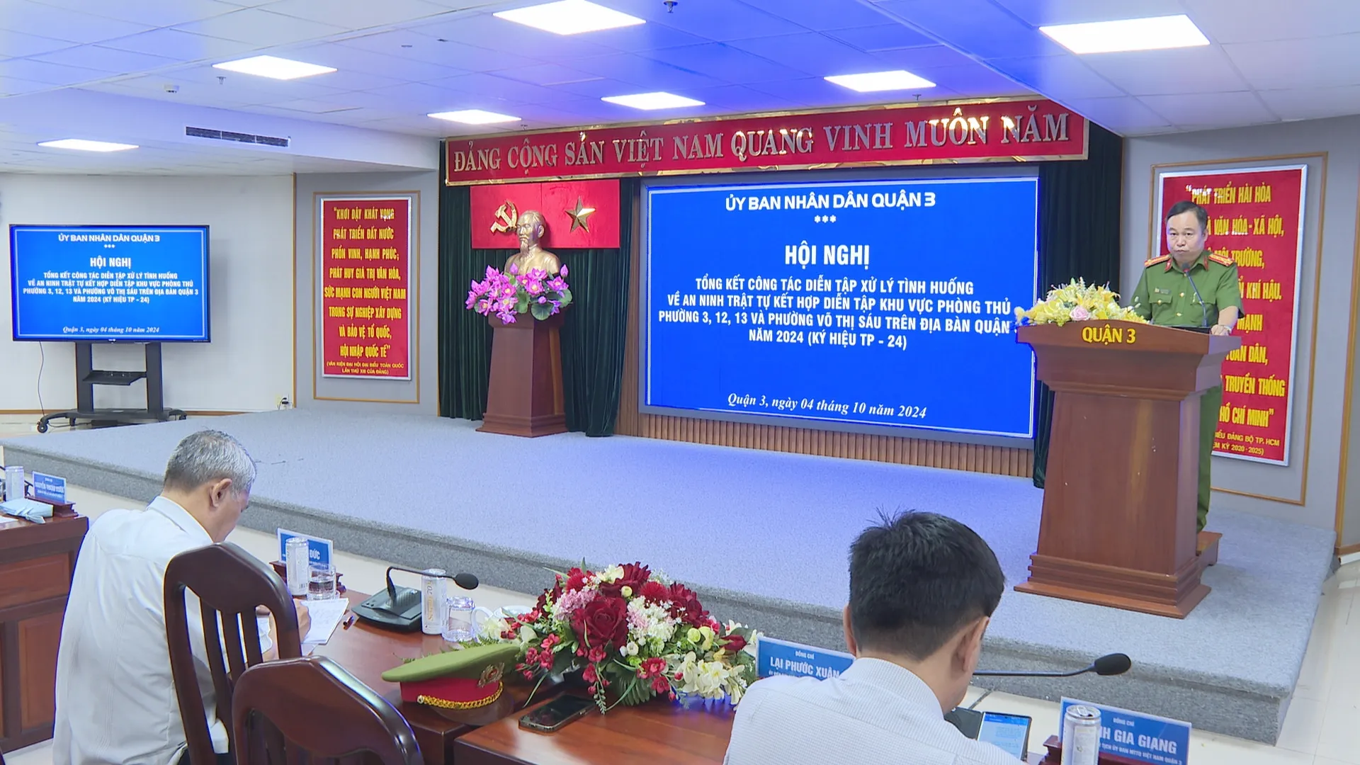 Quận 3 tổng kết Diễn tập Khu vực Phòng thủ trên địa bàn