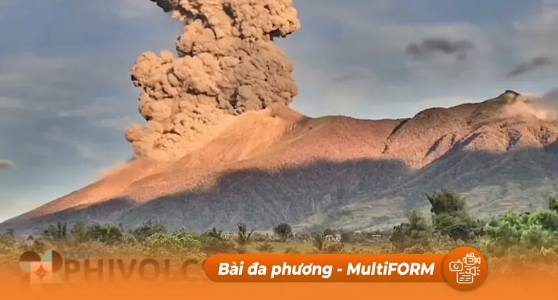 Philippines: Núi lửa Kanlaon phun cột khói bụi cao 4.000 mét
