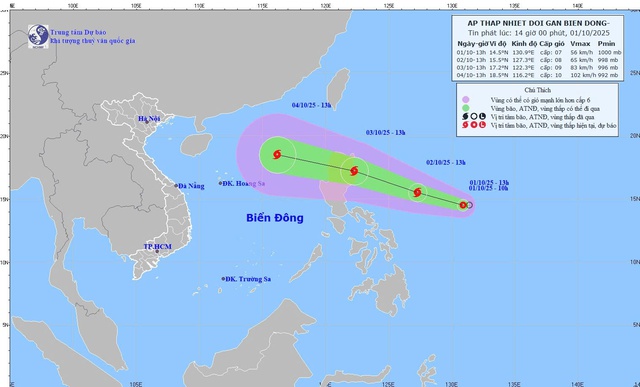 Áp thấp nhiệt đới hình thành gần Biển Đông, khả năng mạnh lên thành bão - Ảnh 1.