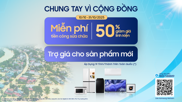 Samsung gửi trọn sẻ chia, hỗ trợ khách hàng bị ảnh hưởng mưa lũ - Ảnh 1.