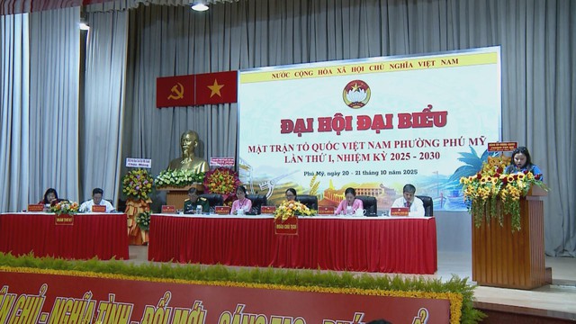 Tổ chức Đại hội Đại biểu MTTQ Việt Nam lần thứ I, nhiệm kỳ 2025 - 2030 tại phường Phú Mỹ - Ảnh 1.