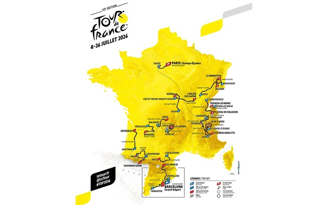 Cuộc đua Tour de France 2026 công bố lộ trình- Ảnh 1. Cuộc đua Tour de France 2026 công bố lộ trình- Ảnh 1.