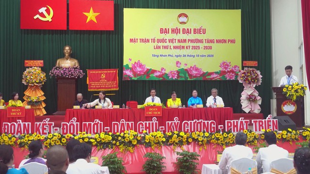 Tổ chức Đại hội Đại biểu MTTQ Việt Nam lần thứ I, nhiệm kỳ 2025 - 2030 tại phường Tăng Nhơn Phú - Ảnh 1.