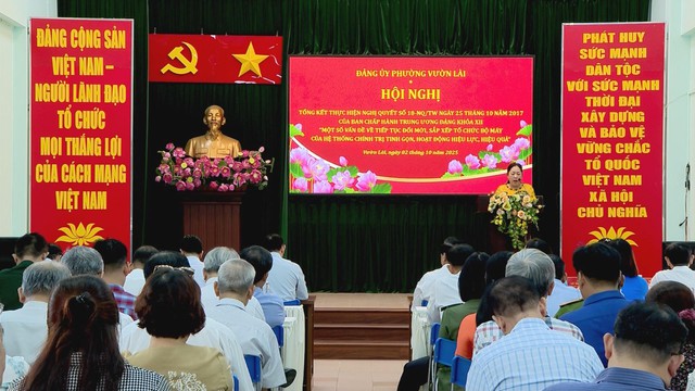 Phường Vườn Lài tổng kết thực hiện Nghị quyết số 18 về sắp xếp tổ chức bộ máy hệ thống chính trị - Ảnh 1.