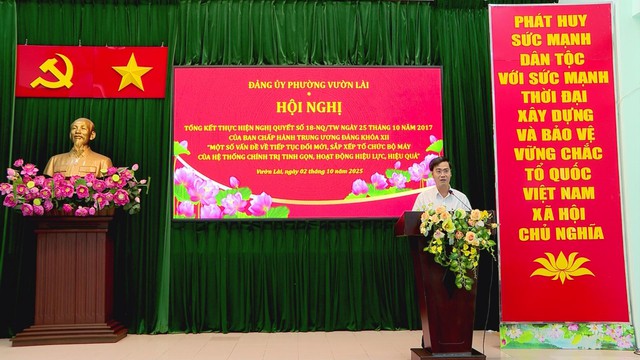 Phường Vườn Lài tổng kết thực hiện Nghị quyết số 18 về sắp xếp tổ chức bộ máy hệ thống chính trị - Ảnh 3.