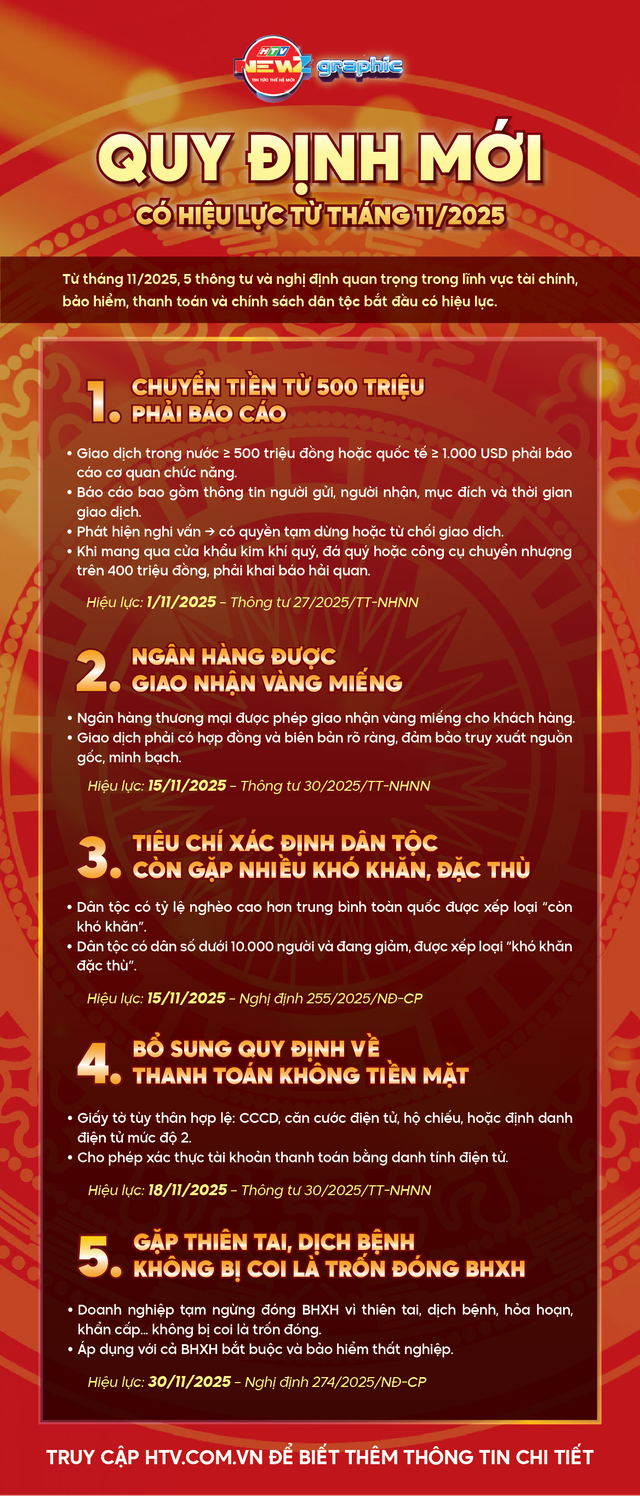 QUY ĐỊNH MỚI CÓ HIỆU LỰC TỪ THÁNG 11/2025 - Ảnh 1.