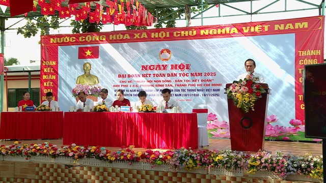 Phường Bình Tân phát động phong trào thi đua, lan tỏa tinh thần đoàn kết, xây dựng đô thị văn minh - Ảnh 1.