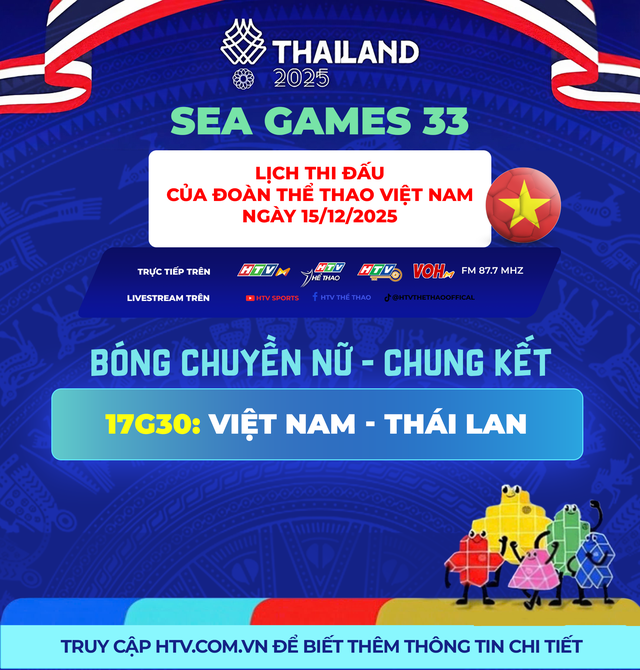 Trực tiếp Chung kết bóng chuyền nữ: Việt Nam - Thái Lan tại SEA Games 33 - Ảnh 1.