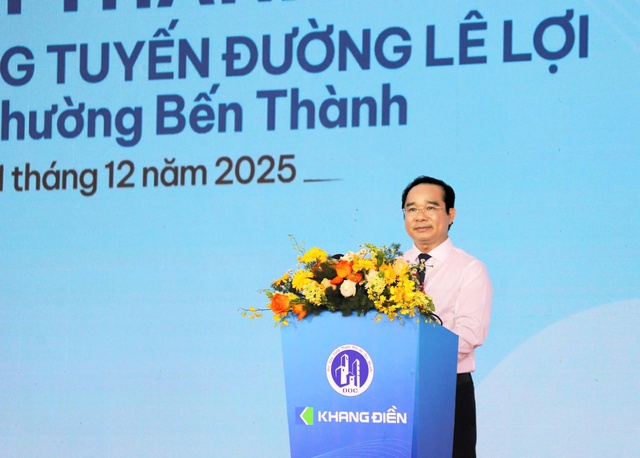 Hoàn thành chỉnh trang đường Lê Lợi sau 20 ngày, góp phần làm đẹp diện mạo trung tâm TP. Hồ Chí Minh - Ảnh 1.