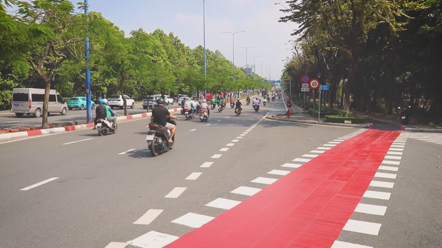 TP. Hồ Chí Minh khánh thành làn đường riêng cho xe đạp đầu tiên trên đường Mai Chí Thọ - Ảnh 3.