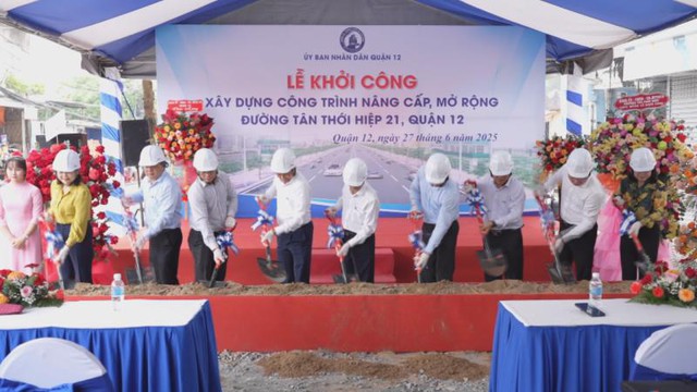 Khởi công công trình nâng cấp, mở rộng đường Tân Thới Hiệp 21 - Ảnh 1.