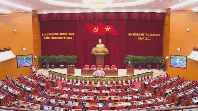 Bế mạc Hội nghị lần thứ 12 Ban Chấp hành Trung ương Đảng khóa XIII - Ảnh 1.