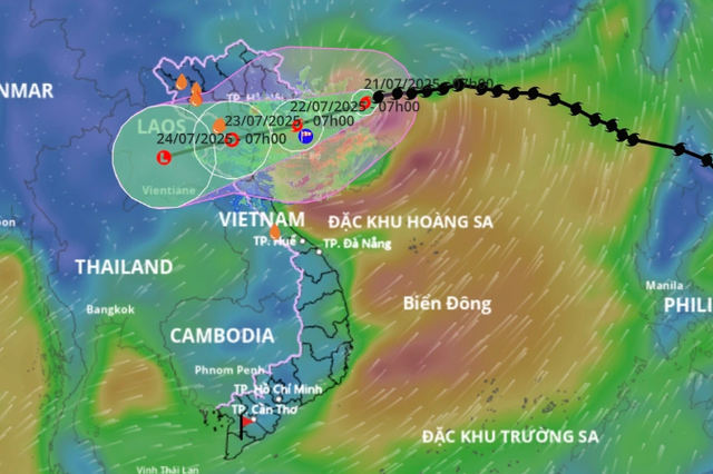 Bão Wipha đang tiến gần Vịnh Bắc Bộ - Ảnh 1.