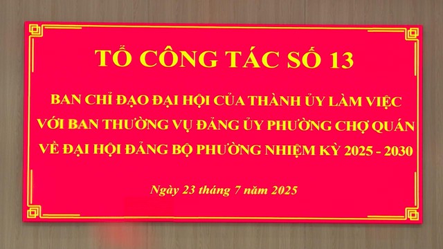 Kiểm tra tiến độ chuẩn bị Đại hội Đảng bộ phường Chợ Quán nhiệm kỳ 2025 – 2030 tại TP.HCM - Ảnh 1.