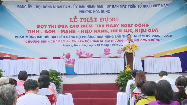 Hòa Hưng phát động "100 ngày tinh gọn": Chào mừng Đại hội Đảng   - Ảnh 1.