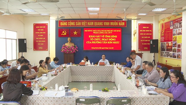 Đoàn công tác HĐND TP.HCM khảo sát hoạt động tại phường Tân Sơn Nhất - Ảnh 1.