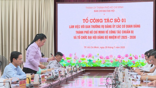 Tổ công tác số 01 làm việc với Ban Thường vụ Đảng ủy các cơ quan Đảng TP.HCM về công tác chuẩn bị Đại hội Đảng bộ - Ảnh 5.