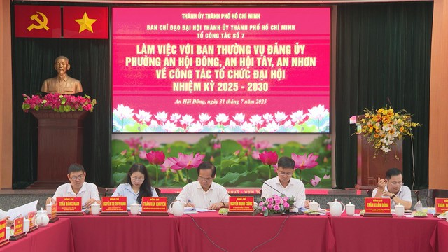Tổ công tác số 7 kiểm tra công tác chuẩn bị Đại hội Đảng bộ tại các phường An Hội Đông, An Hội Tây và An NhơN - Ảnh 2.
