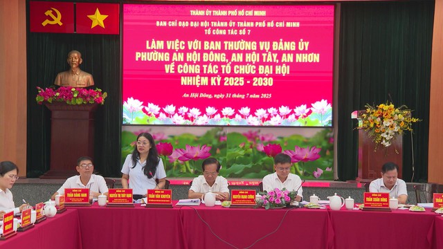 Tổ công tác số 7 kiểm tra công tác chuẩn bị Đại hội Đảng bộ tại các phường An Hội Đông, An Hội Tây và An NhơN - Ảnh 3.
