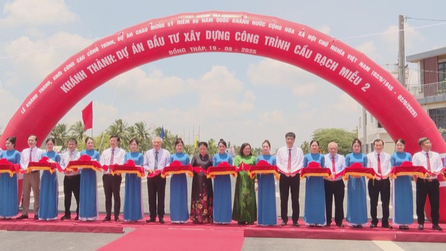 Khánh thành cầu Rạch Miễu 2 nối liền Đồng Tháp và Vĩnh Long - Ảnh 1.