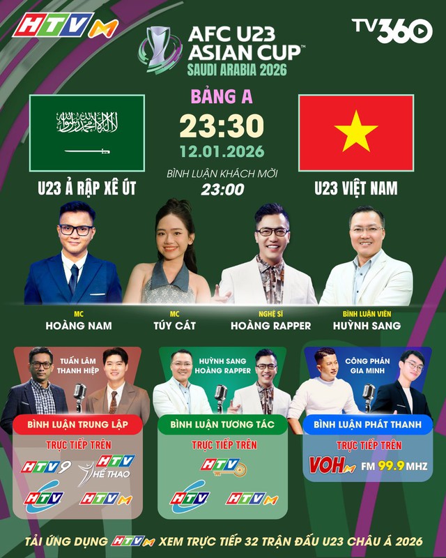 Trực tiếp: Bình luận trước trận U23 Ả-rập Xê-út - U23 Việt Nam - Ảnh 1.