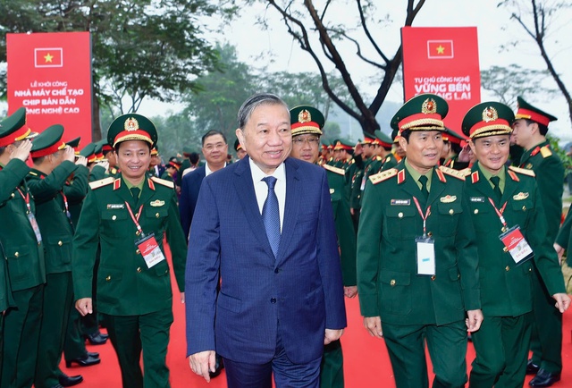 Tổng Bí thư Tô Lâm dự lễ khởi công nhà máy chế tạo chip bán dẫn tại Viettel - Ảnh 1.