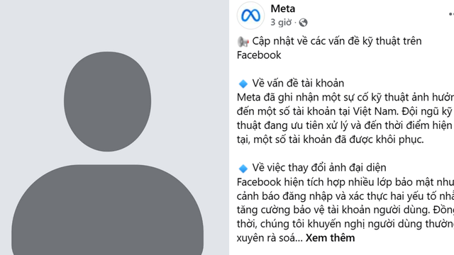 Meta xác nhận sự cố kỹ thuật ảnh hưởng tài khoản Facebook tại Việt Nam- Ảnh 1.