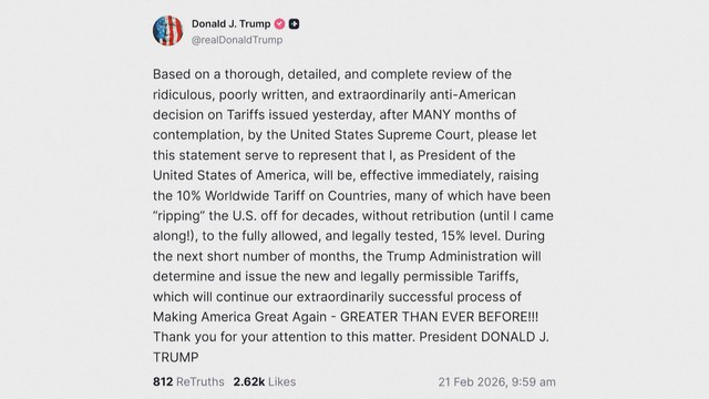 Tổng thống Trump nâng thuế quan toàn cầu lên 15% - Ảnh 1.