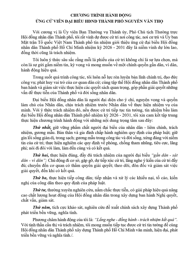 Tóm tắt tiểu sử ông Nguyễn Văn Thọ ứng cử Hội đồng nhân dân TP. Hồ Chí Minh Khóa XI - Ảnh 2.