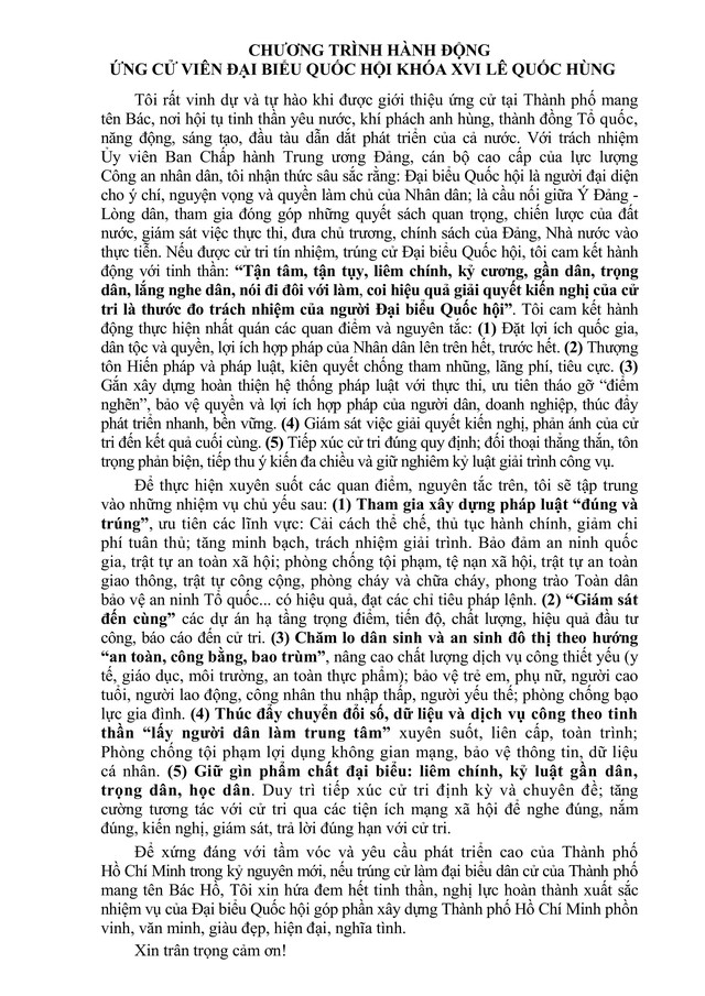 Tóm tắt tiểu sử ông Lê Quốc Hùng ứng cử Đại biểu Quốc hội Khóa XVI - Ảnh 2.