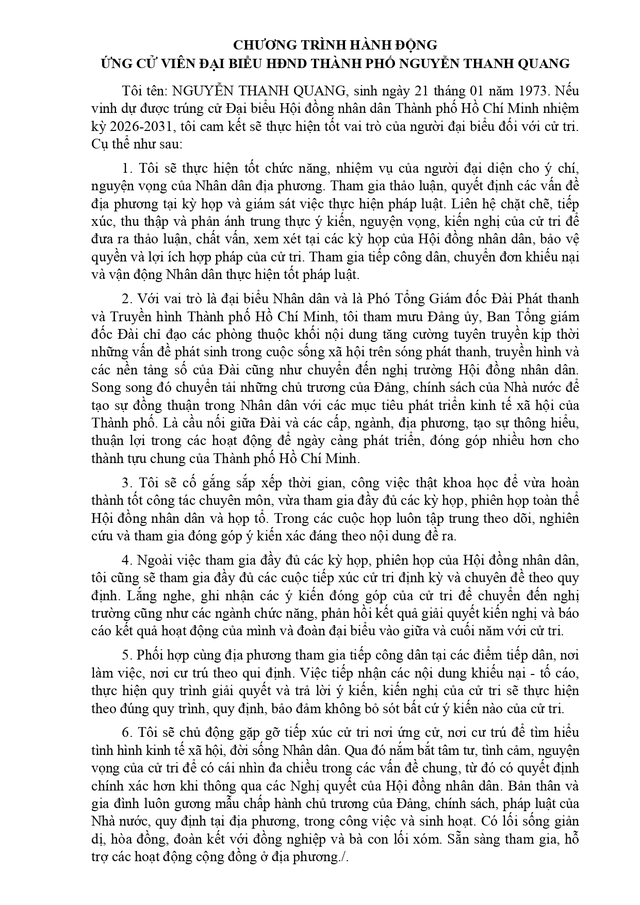 Tóm tắt tiểu sử ông Nguyễn Thanh Quang ứng cử Hội đồng nhân dân TP. Hồ Chí Minh Khóa XI - Ảnh 2.