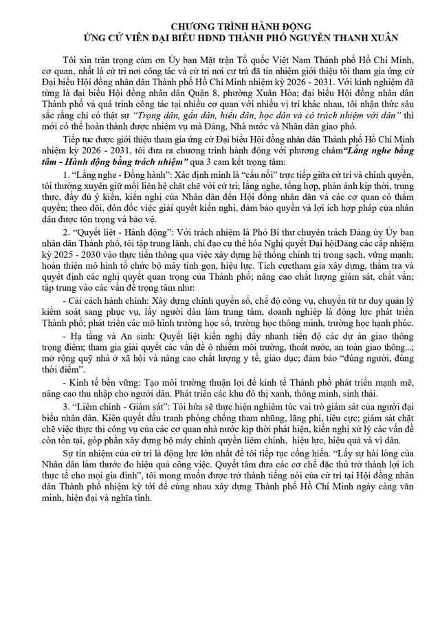 Tóm tắt tiểu sử ông/bà XXX ứng cử Hội đồng nhân dân TP. Hồ Chí Minh Khóa XI - Ảnh 2.