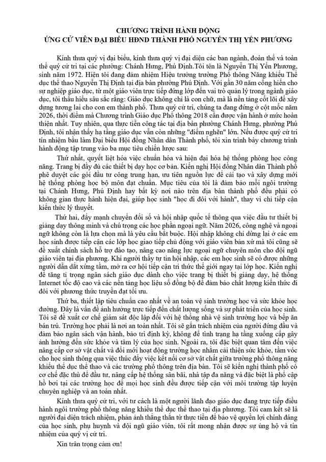 Tóm tắt tiểu sử bà Nguyễn Thị Yến Phương ứng cử Hội đồng nhân dân TP. Hồ Chí Minh Khóa XI- Ảnh 2.