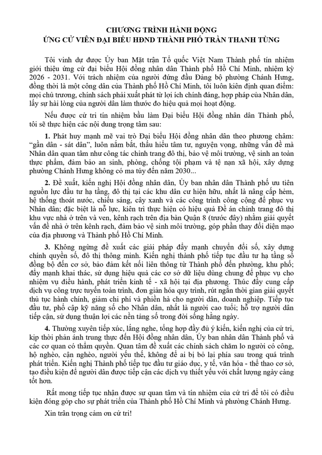 Tóm tắt tiểu sử ông Trần Thanh Tùng ứng cử Hội đồng nhân dân TP. Hồ Chí Minh Khóa XI- Ảnh 2.