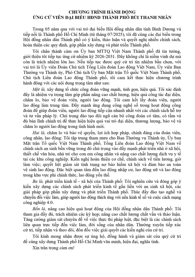 Tóm tắt tiểu sử ông Bùi Thanh Nhân ứng cử Hội đồng nhân dân TP. Hồ Chí Minh Khóa XI- Ảnh 2.