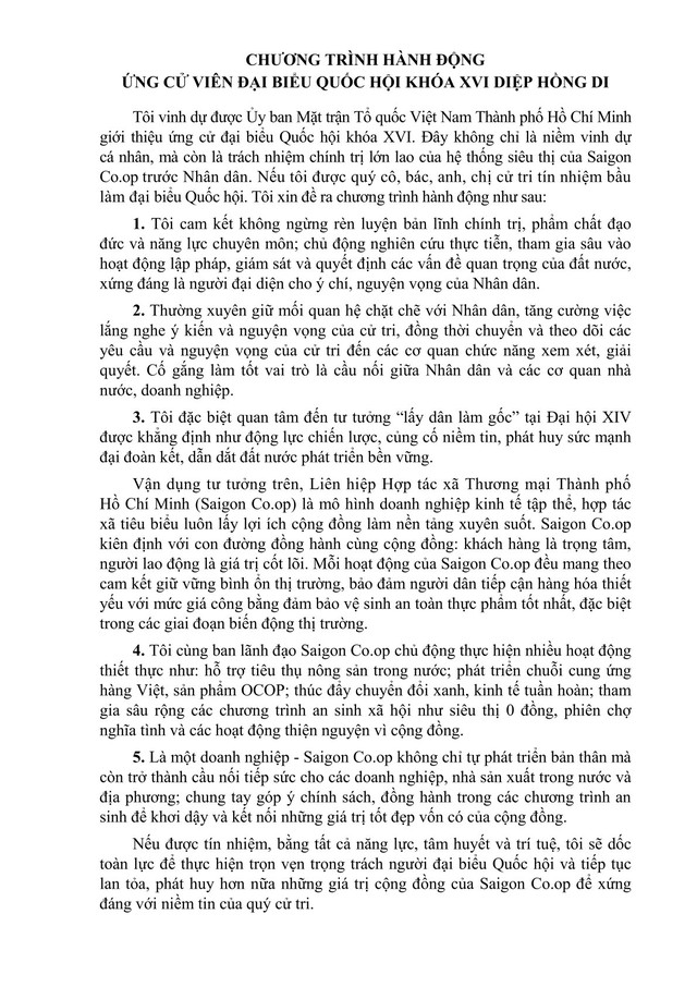 Tóm tắt tiểu sử bà Diệp Hồng Di ứng cử Đại biểu Quốc hội Khóa XVI - Ảnh 2.
