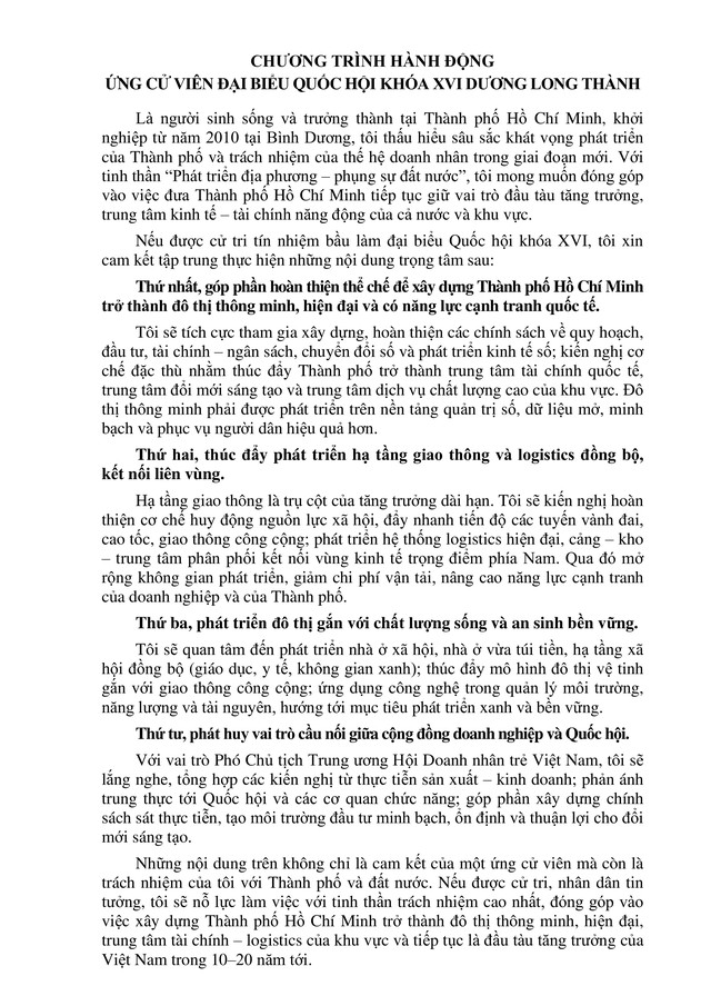 Tóm tắt tiểu sử ông Dương Long Thành ứng cử Đại biểu Quốc hội Khóa XVI - Ảnh 2.