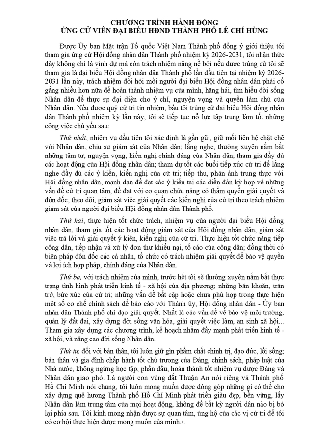 Tóm tắt tiểu sử ông Lê Chí Hùng ứng cử Hội đồng nhân dân TP. Hồ Chí Minh Khóa XI - Ảnh 2.