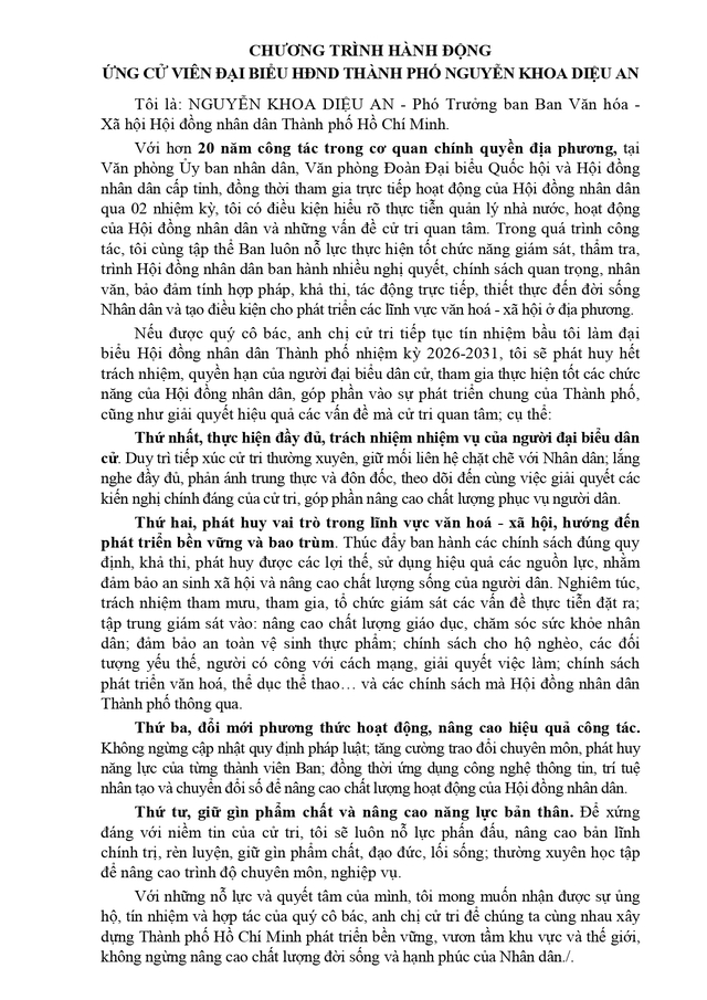 Tóm tắt tiểu sử bà Nguyễn Khoa Diệu An ứng cử Hội đồng nhân dân TP. Hồ Chí Minh Khóa XI - Ảnh 2.