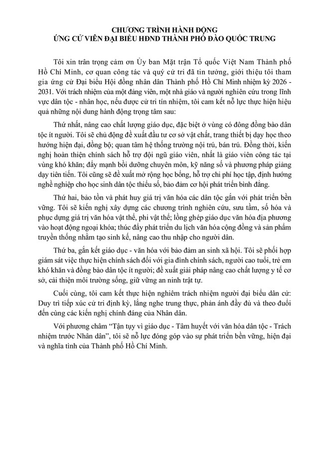 Tóm tắt tiểu sử ông Đào Quốc Trung (Bí danh: K’ Trung) ứng cử Hội đồng nhân dân TP. Hồ Chí Minh Khóa XI - Ảnh 2.