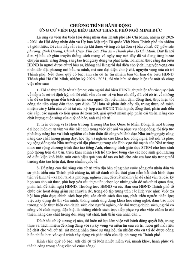 Tóm tắt tiểu sử ông Ngô Minh Đức ứng cử Hội đồng nhân dân TP. Hồ Chí Minh Khóa XI - Ảnh 2.