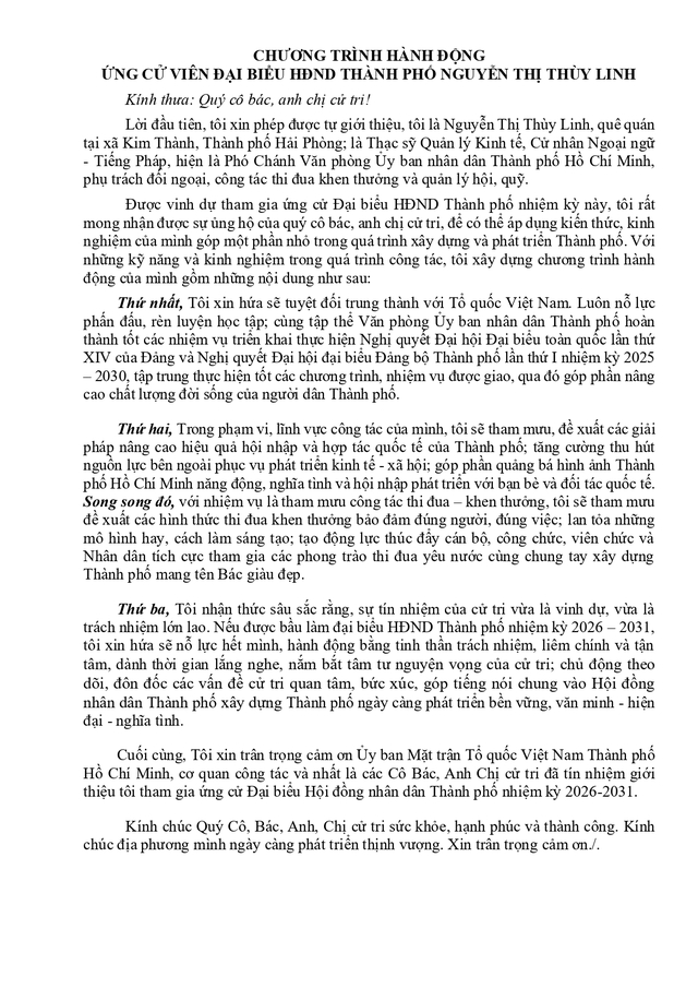 Tóm tắt tiểu sử bà Nguyễn Thị Thùy Linh ứng cử Hội đồng nhân dân TP. Hồ Chí Minh Khóa XI - Ảnh 2.