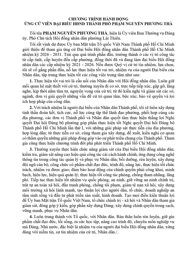 Tóm tắt tiểu sử bà Phạm Nguyễn Phương Thà ứng cử Hội đồng nhân dân TP. Hồ Chí Minh Khóa XI - Ảnh 2.