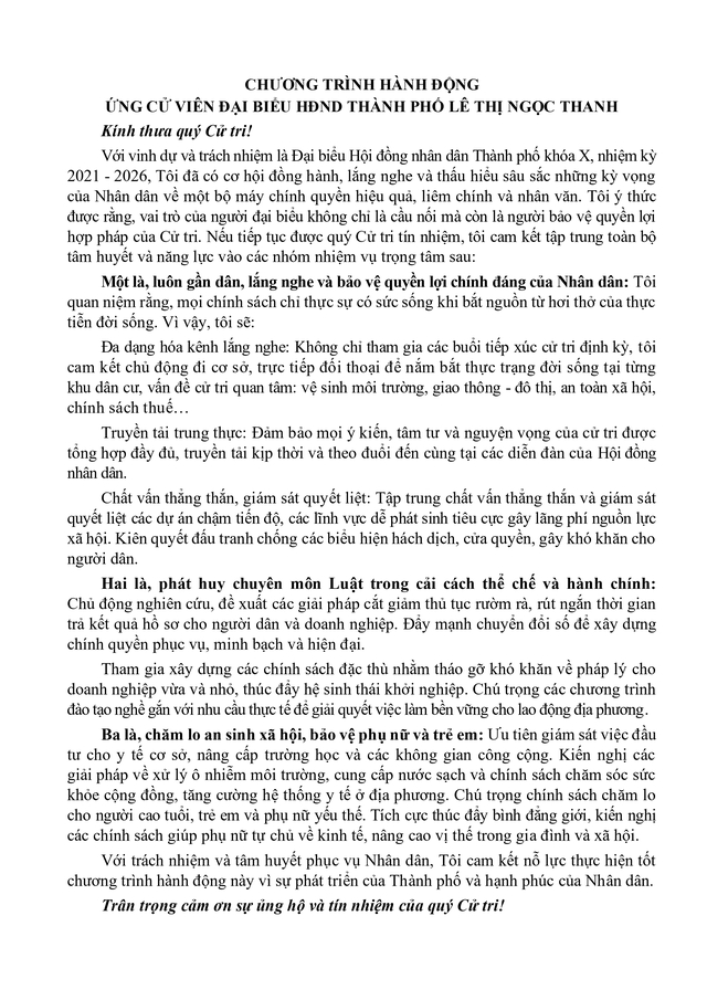 Tóm tắt tiểu sử ông Lê Thị Ngọc Thanh ứng cử Hội đồng nhân dân TP. Hồ Chí Minh Khóa XI - Ảnh 2.