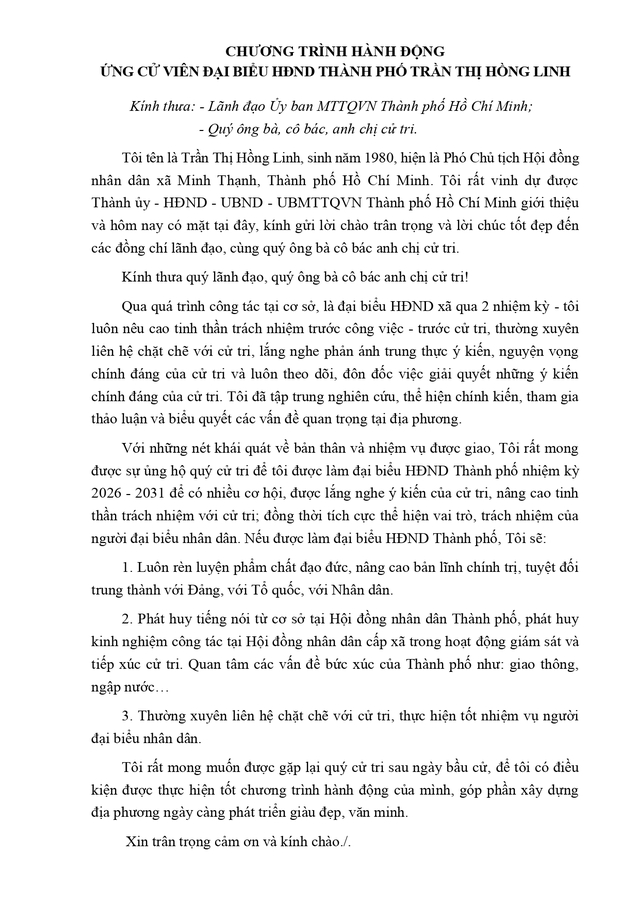 Tóm tắt tiểu sử bà Trần Thị Hồng Linh ứng cử Hội đồng nhân dân TP. Hồ Chí Minh Khóa XI - Ảnh 2.